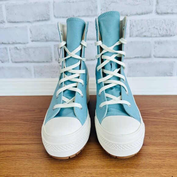 ⭐Converse Chuck 70 DE LUXE HEEL HI Platform 5.5 MEN Boots Sneakers Teal A08279C⭐ - Picture 3 of 10